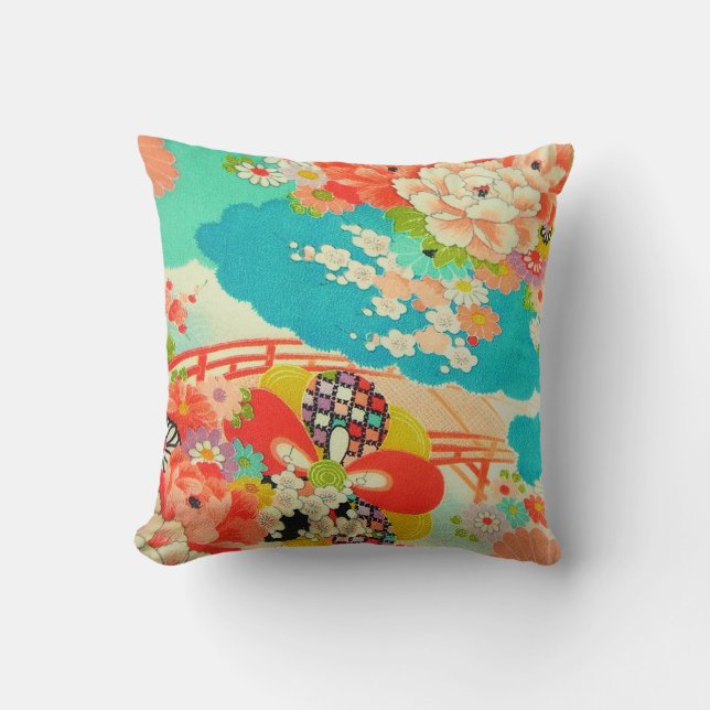 Coussin PixDezines imprimés Kimono Vintages (Recto)