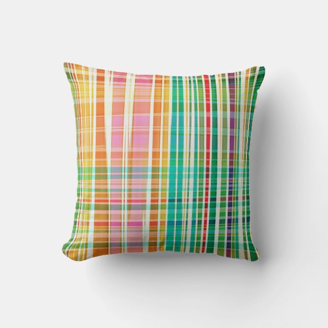 Coussin PixDezines malibu plaid+stripes (Recto)