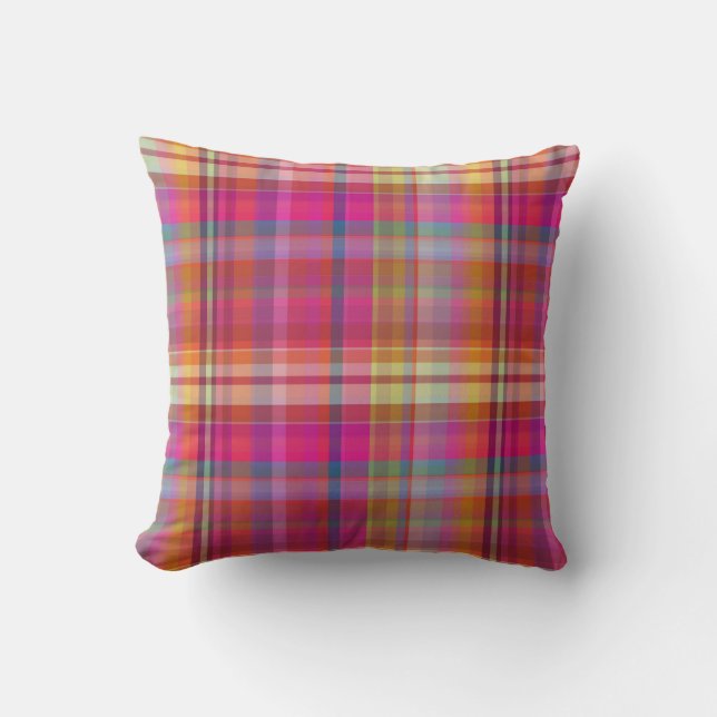 Coussin PixDezines malibu plaid+stripes (Recto)