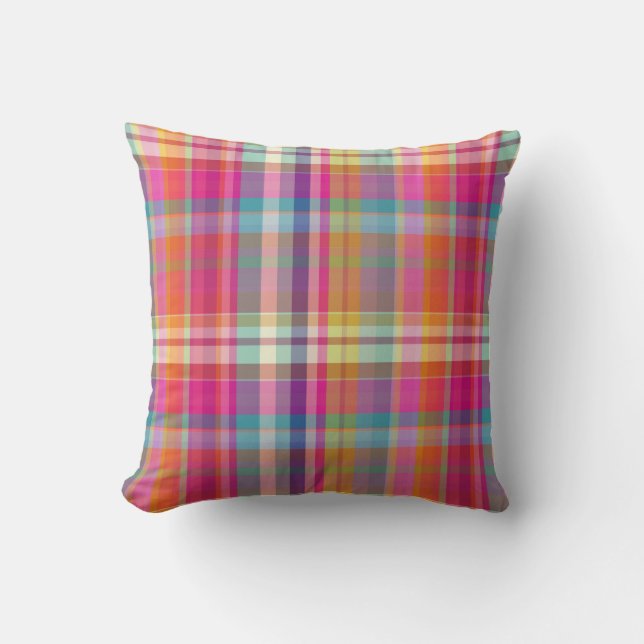 Coussin PixDezines malibu plaid+stripes (Recto)