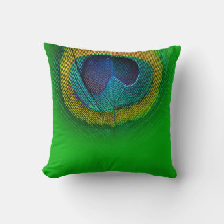 Coussin PixDezines oeil paon psychédélique/vert+rouge