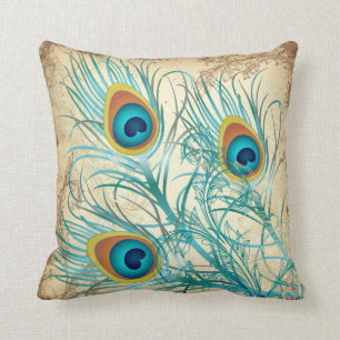 Coussin PixDezines paon psychédélique/arrière - plan vinta