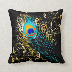 Coussin PixDezines psychédélique paon/arrière - plan do-it