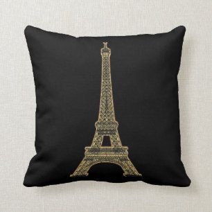 Coussin PixDezines, tour de eiffel/faux or/DO-IT-YOURSELF 