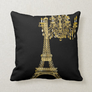 Coussin PixDezines, tour de eiffel/faux or/DO-IT-YOURSELF 