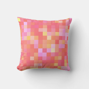 Coussin Pixel Multicolore Rouge/Rose/Jaune/Orange/Lavande
