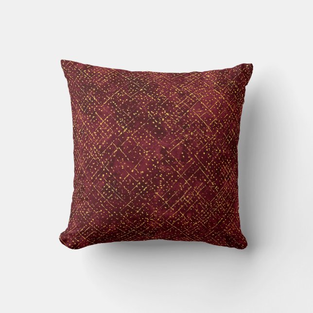 Coussin Pixels Marron Or Luxueux , Élégant, Moderne (Recto)