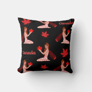 Coussin Pixie canadienne avec feuille d'érable