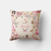Coussin Pixie de jardin floral fée magique personnalisée (Verso)