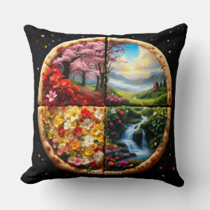 Coussin Pizza délicieuse au printemps Imaginaire
