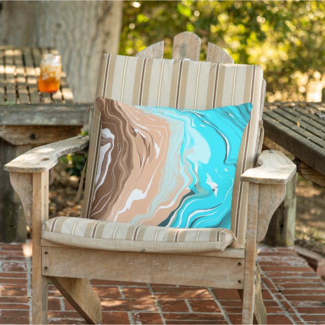 Coussin Plage Abstraite Fluid Art (Chaise)
