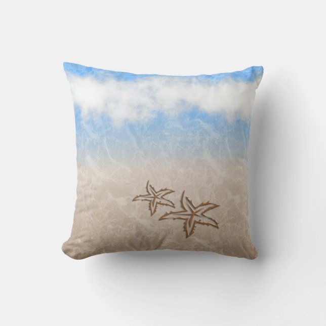 Coussin Plage aux étoiles de mer (Recto)
