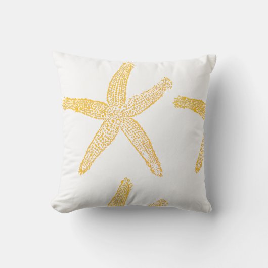 Coussin Plage aux étoiles de mer Cadeau Faveur Or Jaune Or (Recto)