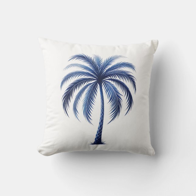 Coussin Plage côtière de Blue Palm Tree (Recto)