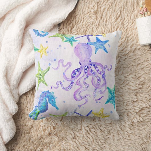 Coussin Plage Côtière Plage Plage Plage Plage Plage Octopu (Couverture)