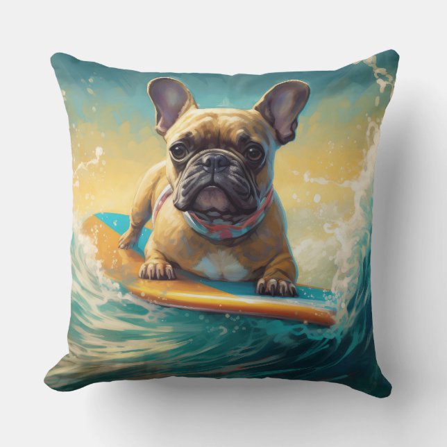 Coussin Plage de Bulldog (Recto)