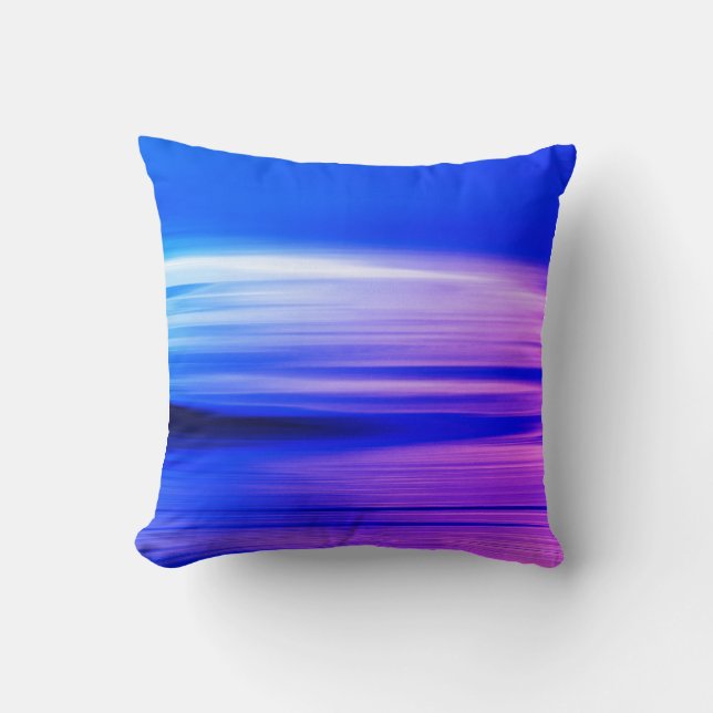 Coussin Plage de coucher de soleil bleu et rose (Recto)