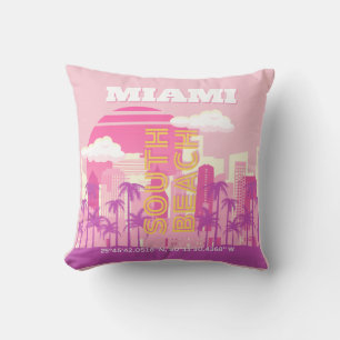 Coussin Plage de Miami, Art de voyage à Miami, Chambre Pré