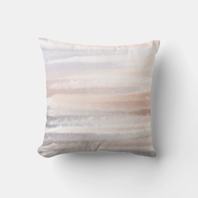 Coussin Plage de sable Été Brun Abstrait Aquarelle (Recto)