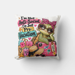 Coussin Plage de Tortue Mignonne Pro-Vacances Drôle