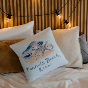 Coussin Plage de Tunnels Beach Kauai Coquillages 
