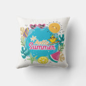 Coussin Plage d'été tropicale vibrante (Verso)