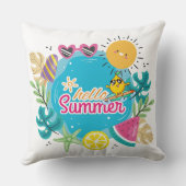 Coussin Plage d'été tropicale vibrante (Verso)