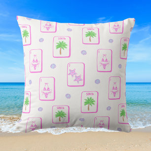 Coussin Plage Mahjong Bikini Étoile de Mer Palmier Côté Me