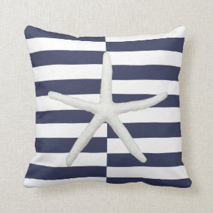 Coussin Plage moderne Starfish Gras Gratuit Marine rayée 