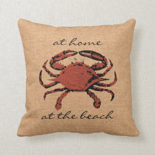 Coussin Plage nautique de toile de jute d'illustration