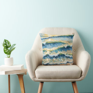 Coussin Plage Ocean Green Blue Jaune Design 345