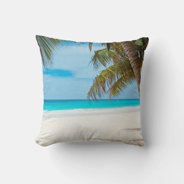 Coussin Plage Paradis Tropical (Recto)