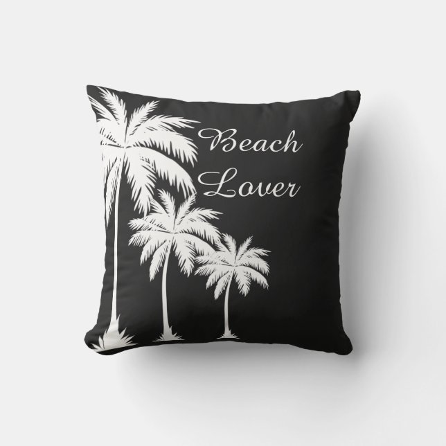 Coussin Plage Plage Palm Tree Silhouette (Recto)