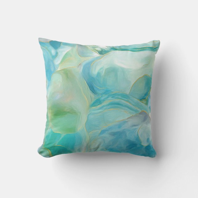 Coussin Plage Tropical Turquoise Watercolor (Recto)