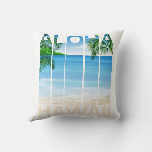 Coussin Plage tropicale des îles Aloha Hawaii (Verso)