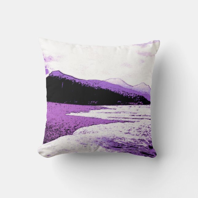 Coussin Plage Twilight en violet et violet (Recto)