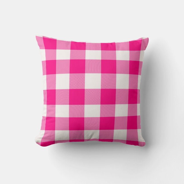 Coussin Plaid Buffalo Rose  (Recto)