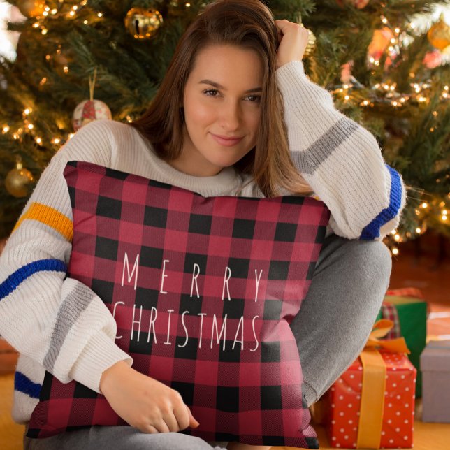Coussin Plaid Campagnard Joyeux Noël (Créateur téléchargé)