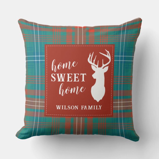 Coussin Plaid Christmas Clan Wilson Famille Rustique Tarta (Recto)