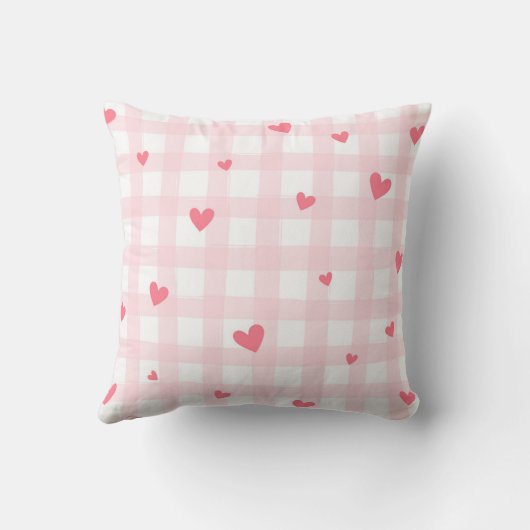 Coussin Plaid & Coeurs Joli rose Monogramme Nourriture béb (Verso)