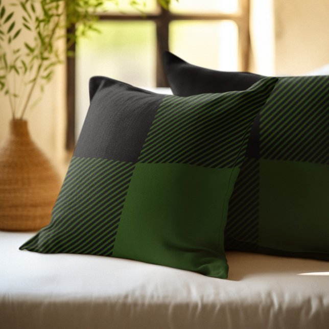 Coussin Plaid de Buffalo Vert (Créateur téléchargé)