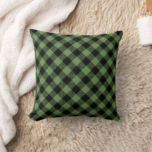 Coussin Plaid de Buffalo Vert Motif Lumberjack