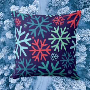 Coussin Plaid de jet en chutes de neige de minuit