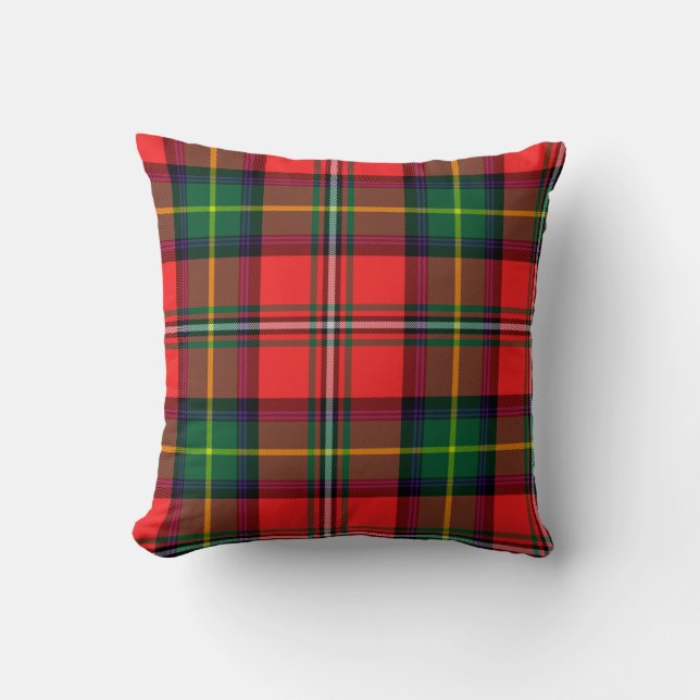 Coussin Plaid de rouge de tartan d'Oxygentees (Recto)