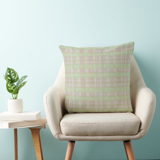 Coussin Plaid de sauge neutre de ferme (Chaise)