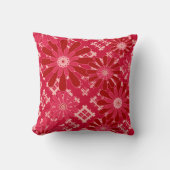 Coussin Plaid, floral, plaid, rouge, rouge, rustique (Recto)