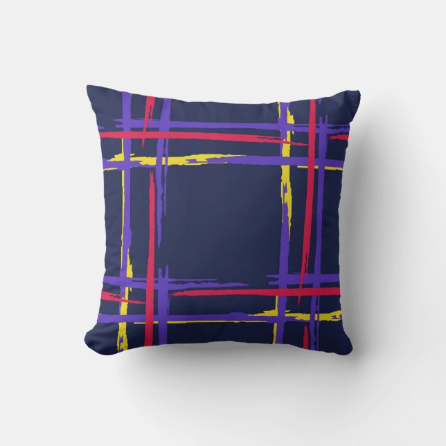 Coussin Plaid. Grunge Stripes Simples. Texture Abstraite w (Recto)