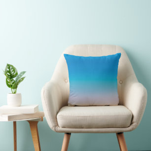 Coussin Plaid jeté ombre bleue dégradé