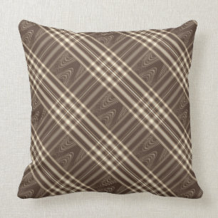 Coussin Plaid n Fils Brown n Crème Jeu d'oreillers mcful
