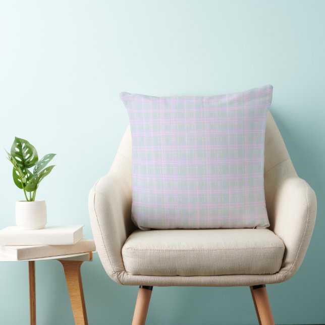 Coussin Plaid Prairie Bleu (Chaise)